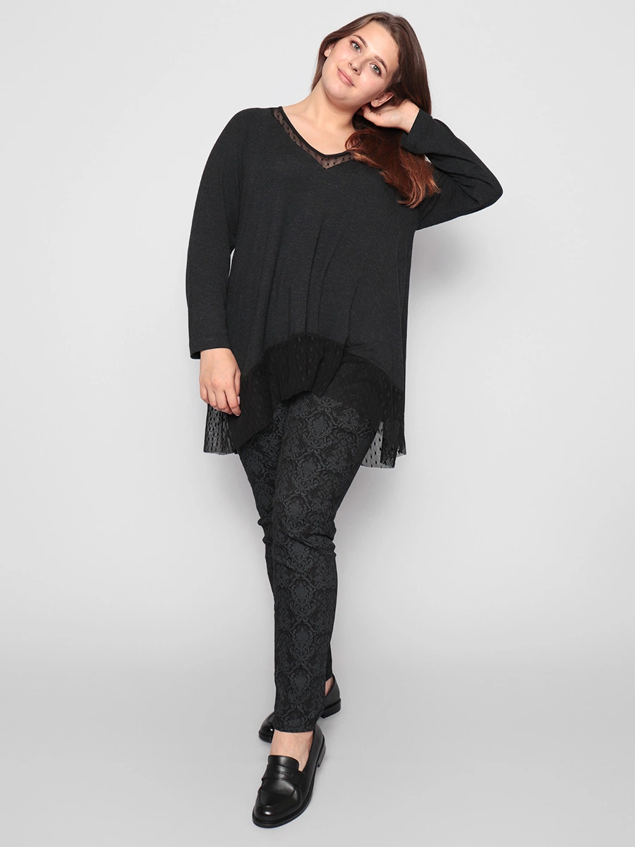 Пуловер с сетчатой отделкой